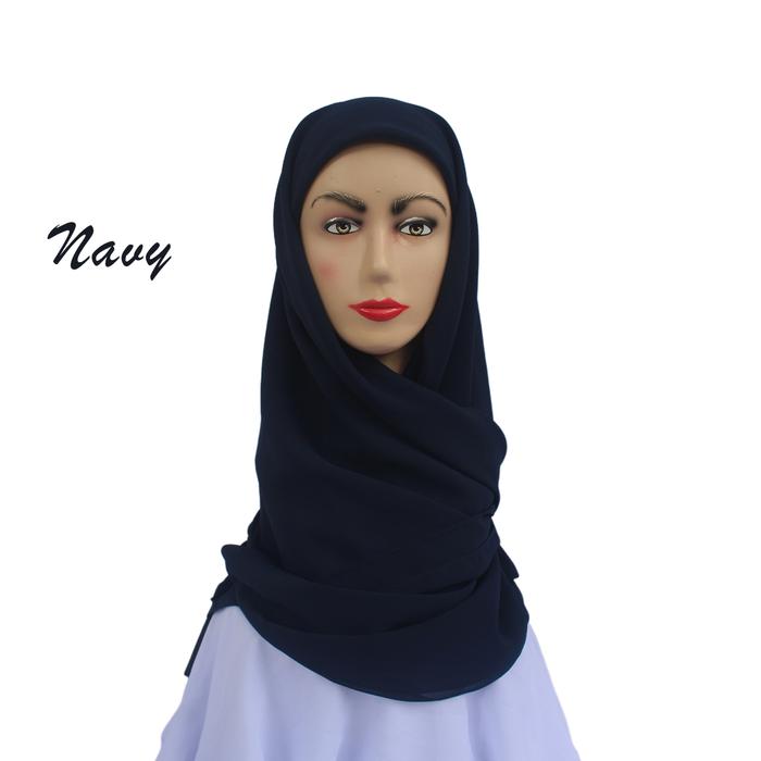 Gambar Hijab Segiempat Inner 2in1 Jilbab Segitiga Instan Jlibab Square Ciput - navy dari MtizFactory undefined Tokopedia