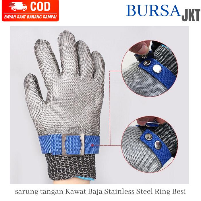 Gambar Sarung Tangan Besi Baja Kawat Anti Pisau Senjata Tajam Utk Keselamatan - M dari BURSAjkt-tools undefined Tokopedia