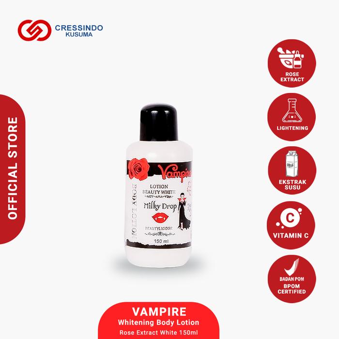 Gambar VAMPIRE Beauty White Whitening Body Lotion With Rose Extract - Putih, 150 ml dari Cressindo undefined Tokopedia