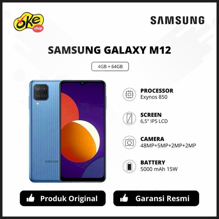 Gambar Samsung Galaxy M12 4/64GB - Light Blue dari Samsung Store Grand Indonesia undefined Tokopedia