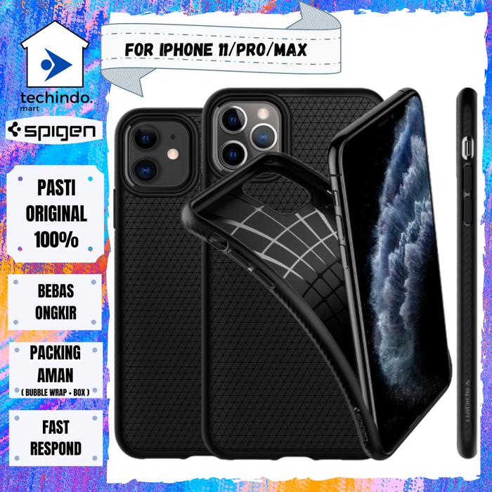 Gambar Case iPhone 11 / Pro / Max Spigen Liquid Air Softcase Casing - 11, matte black dari techindo mart undefined Tokopedia