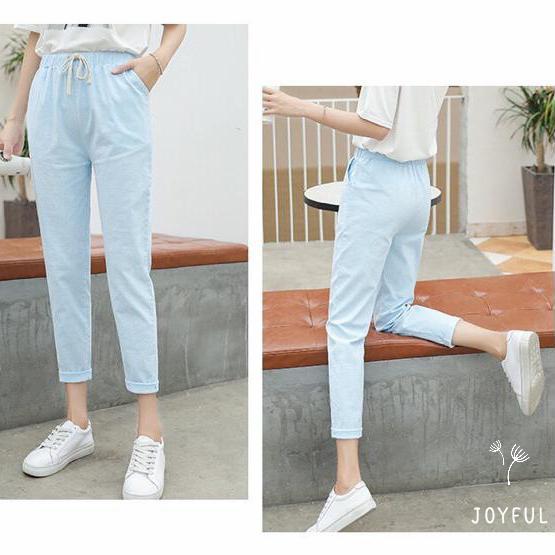 Gambar ZEN Back To Basic Pants - Biru Muda, S dari Joy Ful undefined Tokopedia