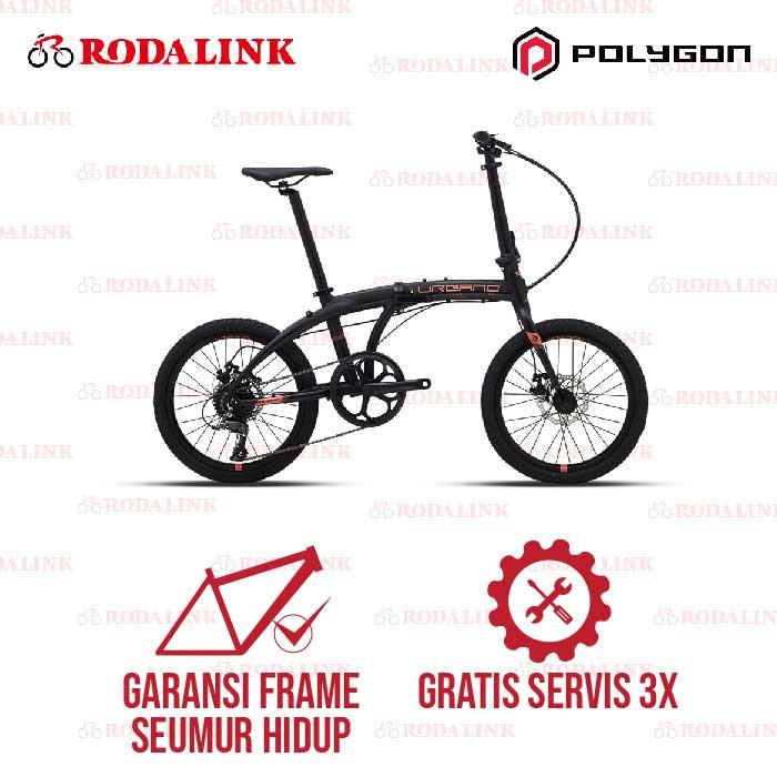 Gambar Polygon Sepeda Lipat Urbano 3 - Hitam dari Rodalink Indonesia undefined Tokopedia