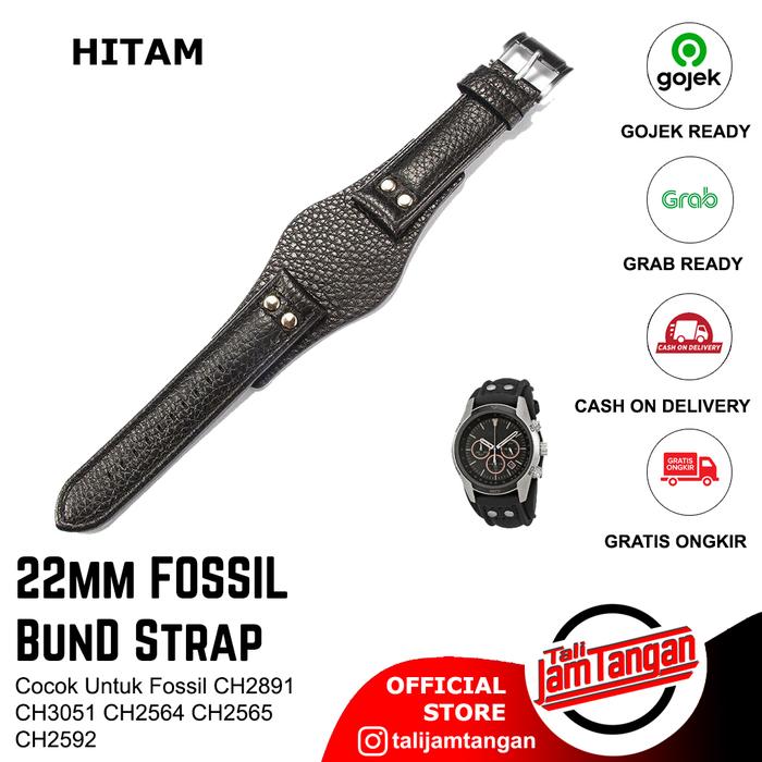 Gambar Tali Jam Tangan Bund Strap untuk Fossil CH2891 CH3051 CH2564 CH2565 - Hitam dari Tali Jam Tangan com undefined Tokopedia