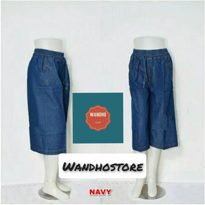 Gambar celana kulot pendek 7/8 jeans wanita celana kulot pendek jeans celanakulot kulot high waist Biru Nyaman Kantong Serut Kancing Standar Panjang - navy, standar dari RidhoAbadiStore undefined Tokopedia