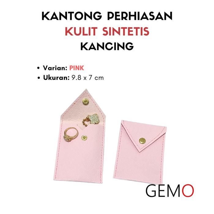 Gambar KANTONG KULIT SINTETIS ANEKA WARNA UNTUK PERHIASAN ASESORIS KOSMETIK - Pink dari TokoGemo undefined Tokopedia