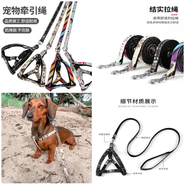 Jual Pet Harness Leash Dog Cat Tali Tuntun Anjing Kucing