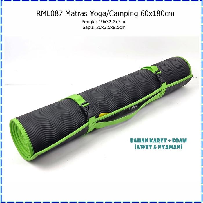 Gambar RML087 Matras Yoga/Yoga Mat/Matras Camping 60x180cm - Les Hijau, Kardus dari Toko Sahabat Rakyat_NEW undefined Tokopedia