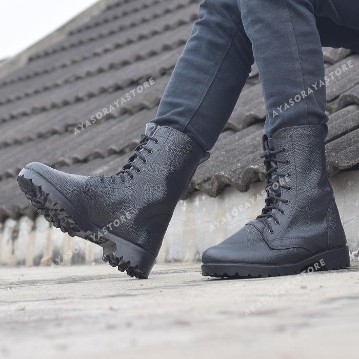 Gambar Sepatu PDL Jatah Pendidikan Tentara TNI AD POLISI Bahan Kulit Jeruk - 39 dari Wetan Store undefined Tokopedia