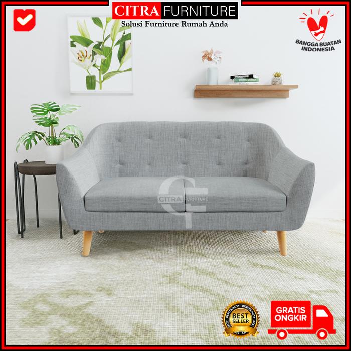 Gambar Sofa Retro Scandinavian 2 Dudukan Seater Mocca - Monza Series - Abu-abu dari Citra furniture undefined Tokopedia