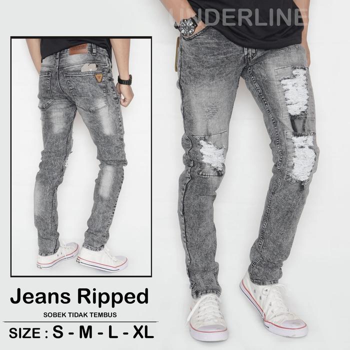 Jual Celana Jeans Ripped Pria Sobek Sobek Lutut SoftJeans Premium