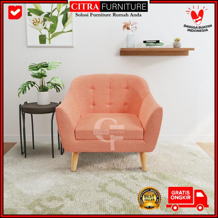 Gambar Sofa Retro Scandinavian 1 Dudukan Seater Abu - Monza Series - Pink dari Citra furniture undefined Tokopedia