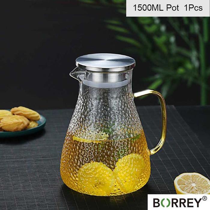 Gambar Teko Pitcher Teh Chinese Teapot Borosilicate Glass - BR-271 - 1500ml dari Ellen 0lshop undefined Tokopedia