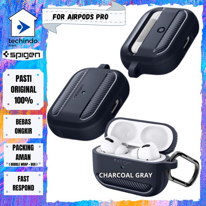 Gambar Case Airpods Pro Spigen Rugged Armor casing - charcoal gray dari techindo mart undefined Tokopedia