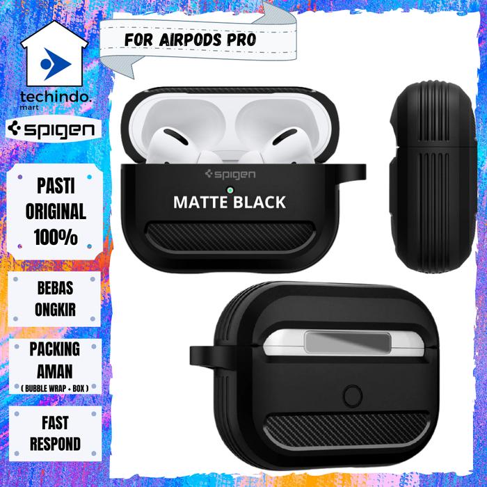 Gambar Case Airpods Pro Spigen Rugged Armor casing - black dari techindo mart undefined Tokopedia