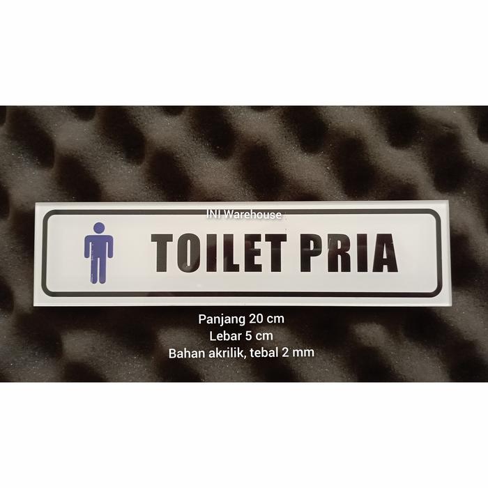 Gambar Acrylic Toilet Sign Signage Rambu Simbol Akrilik Kamar Mandi 5 x 20 cm - TOILET PRIA dari INI Warehouse undefined Tokopedia