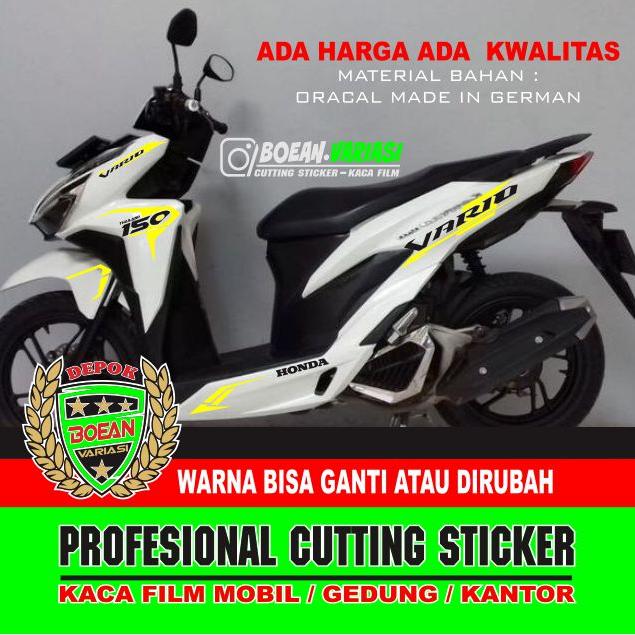 Gambar Cutting Sticker Vario 150 model striping thailand - Hitam-Yellow dari boean variasi undefined Tokopedia