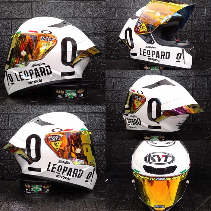 Gambar HELM KYT TT COURSE PAKET GANTENG STIKER LEOPARD KYT TT COURSE GANTENG - P.GTG V-RED +, L dari Kompashelmet undefined Tokopedia