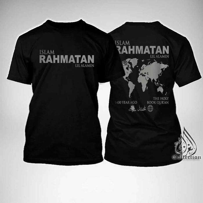 Gambar baju pria muslim |kaos dakwah islami | kaos distro muslim Rahmatan Lil - M dari Distro Moslem undefined Tokopedia
