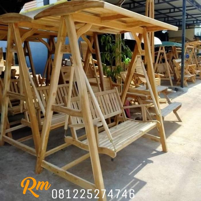 Gambar Ayunan taman kursi untuk dewasa - ayunan kayu jati - belum warna, bangku 120 dari Ratu Mebel Furniture undefined Tokopedia