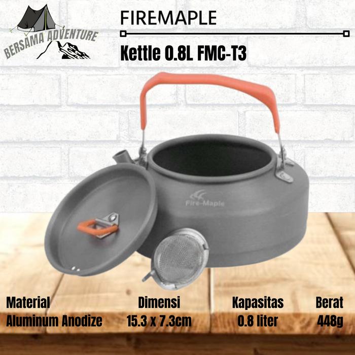 Gambar Teko Camping 0.8L Firemaple Alat Masak Camping FMC-T3 dari Bersama Adventure undefined Tokopedia