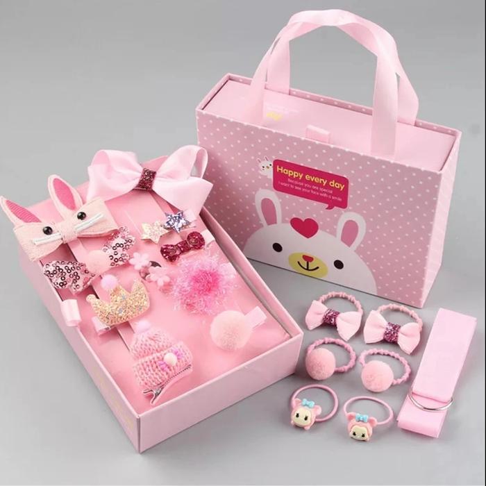 Gambar hadiah anak cewe gift set anak perempuan aksesoris rambut anak set - pink dari she style shop undefined Tokopedia