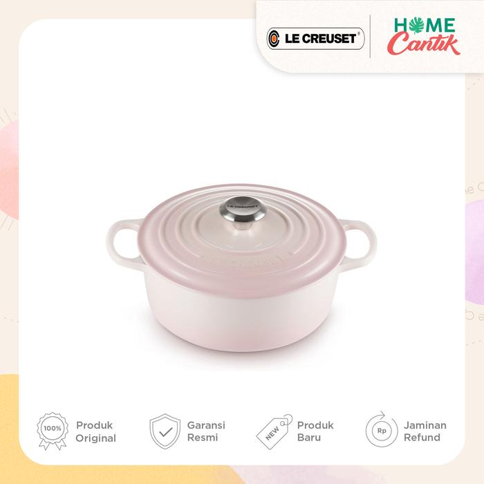 Gambar LeCreuset Cast Iron Round Casserole Shell Pink - 20 CM dari Home Cantik undefined Tokopedia