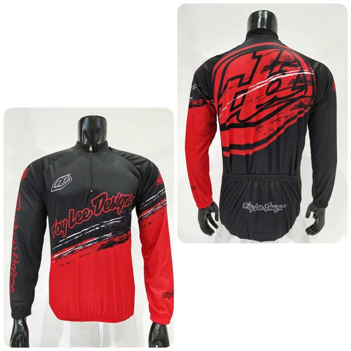 Gambar Jersey Sepeda MTB TLD Merah Grosir - Kaos Lengan Panjang #Gowes - XXL dari jerseystar undefined Tokopedia
