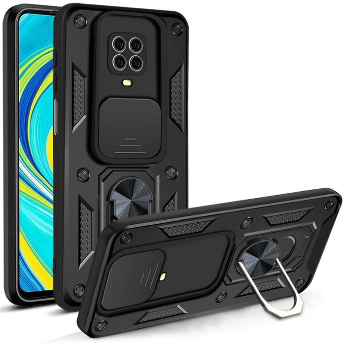 Gambar Xiaomi Redmi Note 9 Pro Case ARMOR SLIDE CAMERA PROTECTION - Hitam dari Drawacc undefined Tokopedia