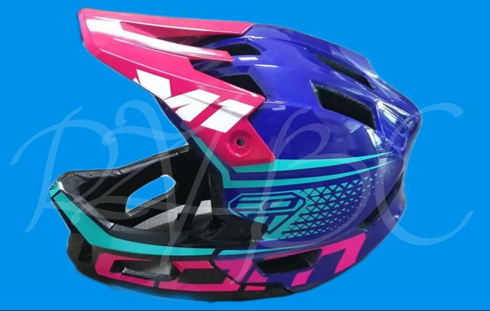 Gambar helm downhill enduro fullface not tld gyro 661 sixsixone fox proframe - Pink Biru Glosy, S/M dari RZV Bike Corner undefined Tokopedia