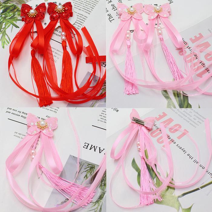 Gambar Pita Panjang Merah Kupu Manik Jepitan Pita Rambut Anak Imlek Murah - PITA PJG RANDOM dari MadisonShop undefined Tokopedia