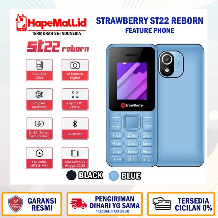 Gambar STRAWBERRT ST22 REBORN GARANSI REMI TERMURAH - Hitam dari Hapemall.id undefined Tokopedia