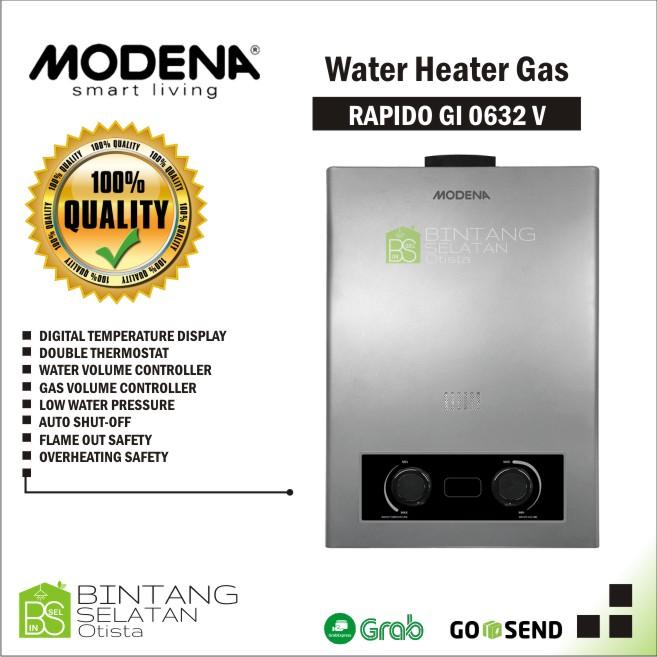 Jual WATER HEATER GAS MODENA Gl 0632 V - Kota Bandung - Bintang Selatanbdg  | Tokopedia