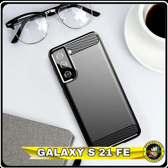 Jual Casing Samsung Galaxy S21 S 21 FE SoftCase Fiber carbon line