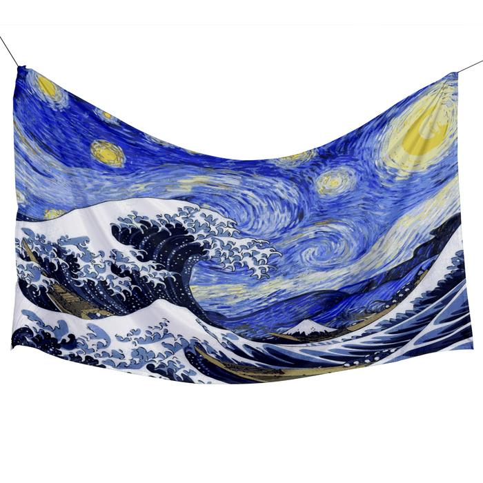 Gambar Tapestry Fabric Kanagawa Wave Kain Permadani Wall decor Aesthetic - Pastel, 150x200 dari Hareka Box undefined Tokopedia