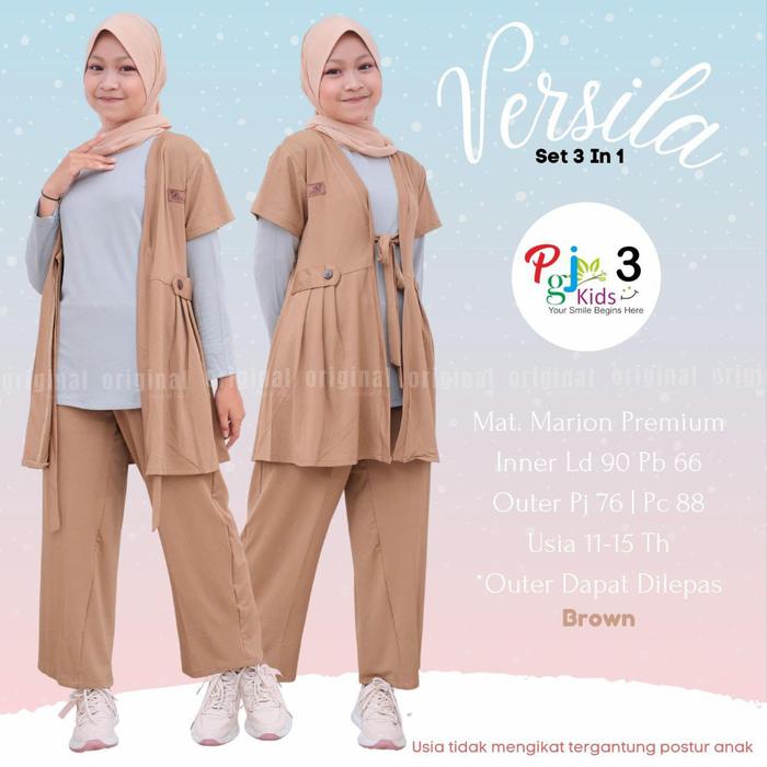 Gambar setelan baju anak perempuan remaja umur 11 - 15 tahun versila - brown, 11 - 15 tahun dari kirana shop oke undefined Tokopedia