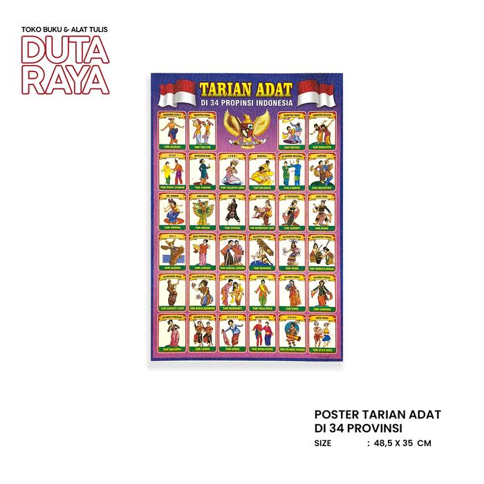 Gambar Poster Tarian Adat/Rumah Adat/Tradisional - Tarian Adat 2 dari Toko Duta Raya undefined Tokopedia