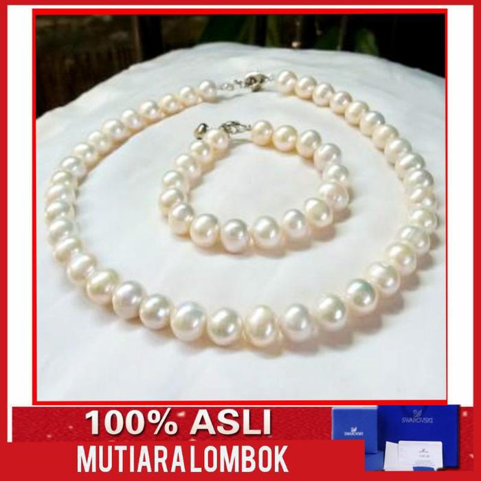 Gambar set kalung gelang mutiara lombok asli kalung perhiasan wanita - kode putih 1 dari kilaumutiaralombok undefined Tokopedia