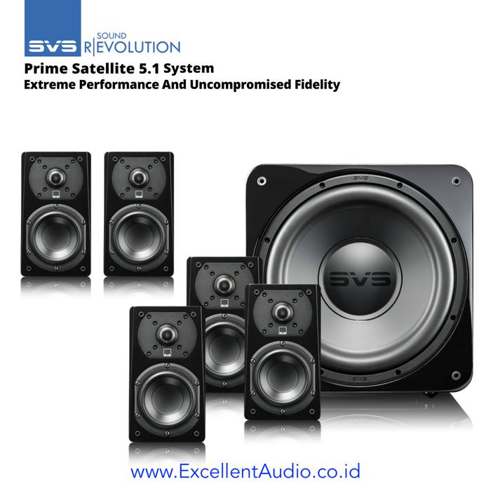 Gambar SVS Prime Satellite 5.1 Speaker system home theatre speaker subwoofer - Black Gloss dari Excellent Audio Official undefined Tokopedia
