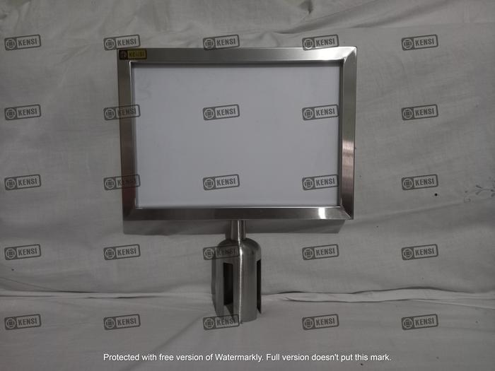 Gambar Sign Board FRAME Display A4 Signage stainless papan tiang antrian - LANDSCAPE dari Kensi Metal Works undefined Tokopedia