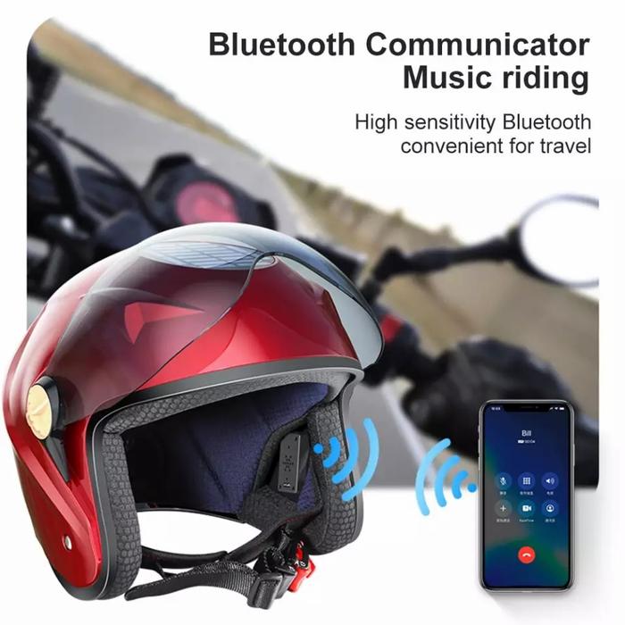 Gambar Helem Helm Kipas Angin Fan Phone Call Music Bluetooth Helmet Motor dari E sources undefined Tokopedia