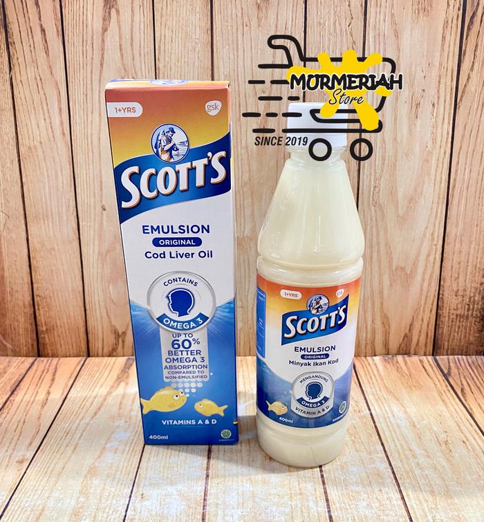 Gambar SCOTT'S Emulsion ORIGINAL 400 ml-Scott Minyak Ikan Kod/Cod Liver Oil dari Murmeriah Store undefined Tokopedia