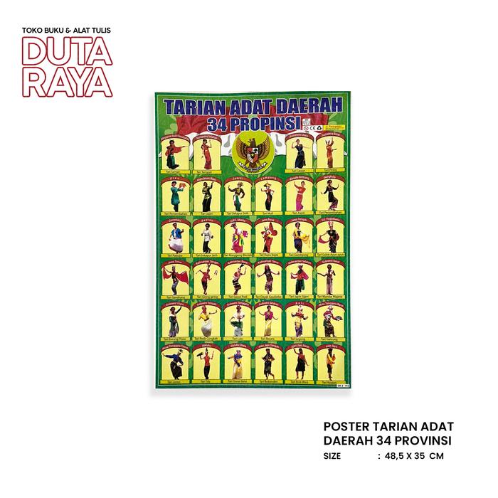 Gambar Poster Tarian Adat/Rumah Adat/Tradisional - Tarian Adat 1 dari Toko Duta Raya undefined Tokopedia