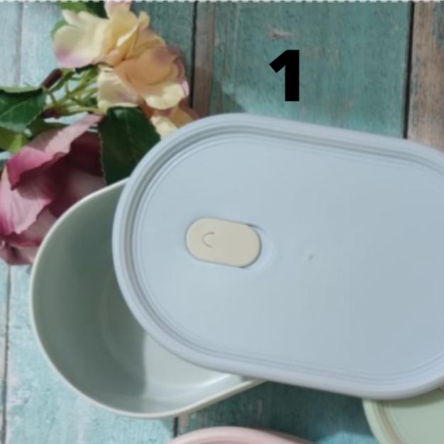 Gambar Simple Minimalis Lunch Box Tempat Makan Oval With Sekat | BPA FREE - no 1 dari Mega Indo Grosir undefined Tokopedia