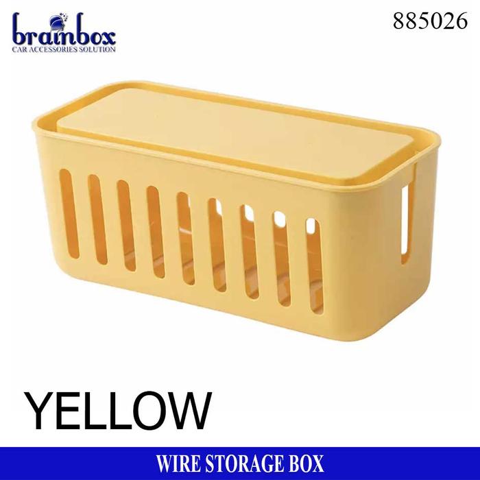 Gambar Wire Storage Box Kotak Penyimpanan Kabel Serbaguna Multifungsi Hiolder - Yellow dari Brainbox Car and Home undefined Tokopedia