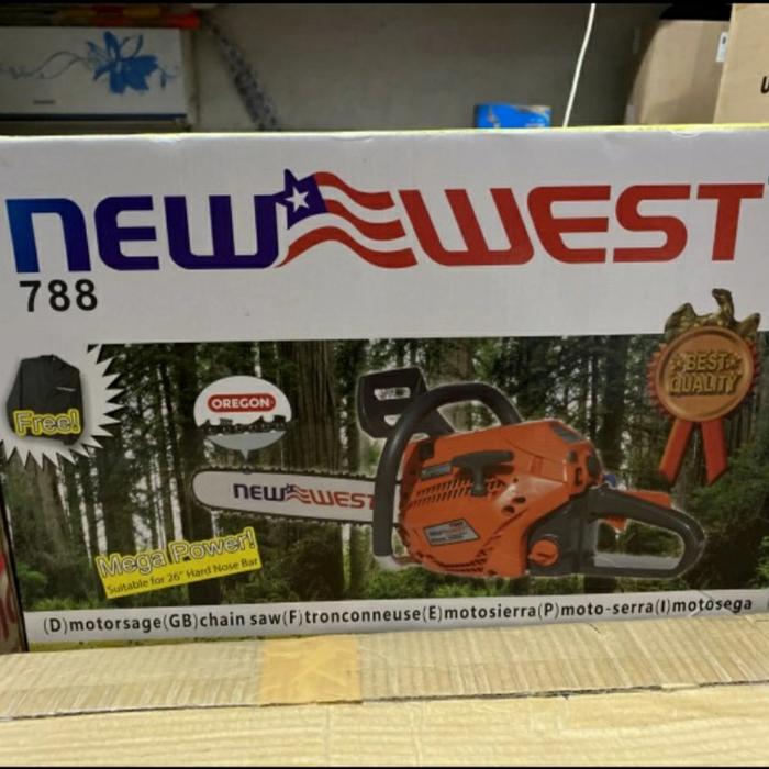 Gambar Chain saw New West 788 original Gergaji potong kayu / Chainsaw 788 dari Kenten Diesel undefined Tokopedia