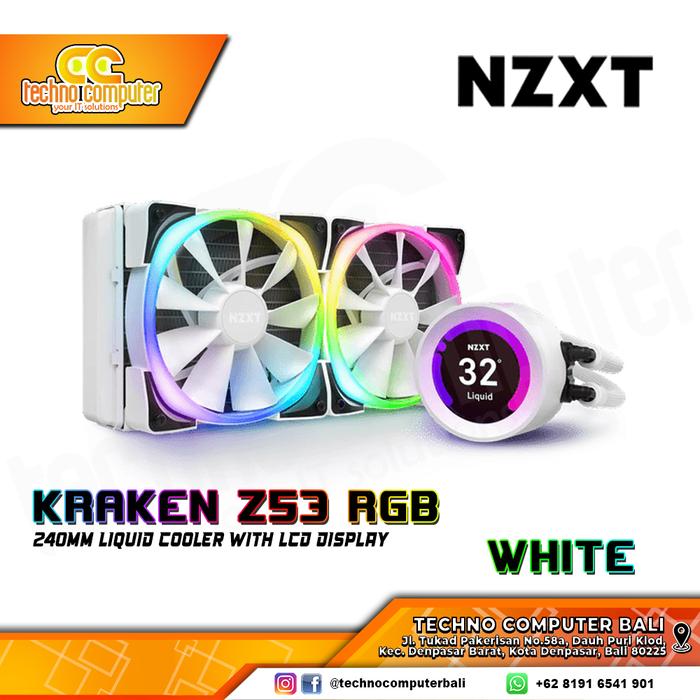 Gambar NZXT KRAKEN Z53 RGB - 240mm AIO Liquid Cooler with LCD Display - Putih dari Techno Computer Bali undefined Tokopedia