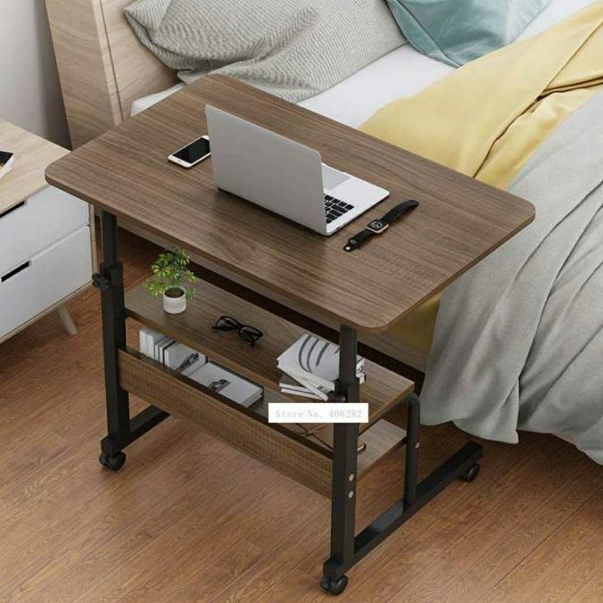 Gambar Meja Laptop Lipat Susun Portabel Kayu Kasur Roda Gaming Kerja Wfh Ij02 - Cokelat dari All Fork Work undefined Tokopedia