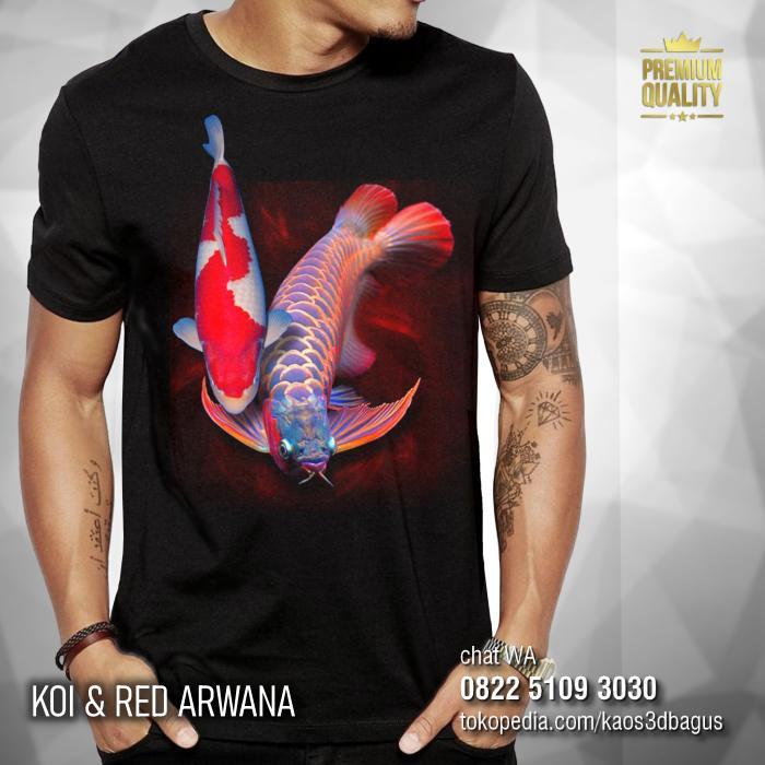 Gambar Kaos IKAN KOI dan IKAN RED ARWANA - S dari kaos3dbagus undefined Tokopedia