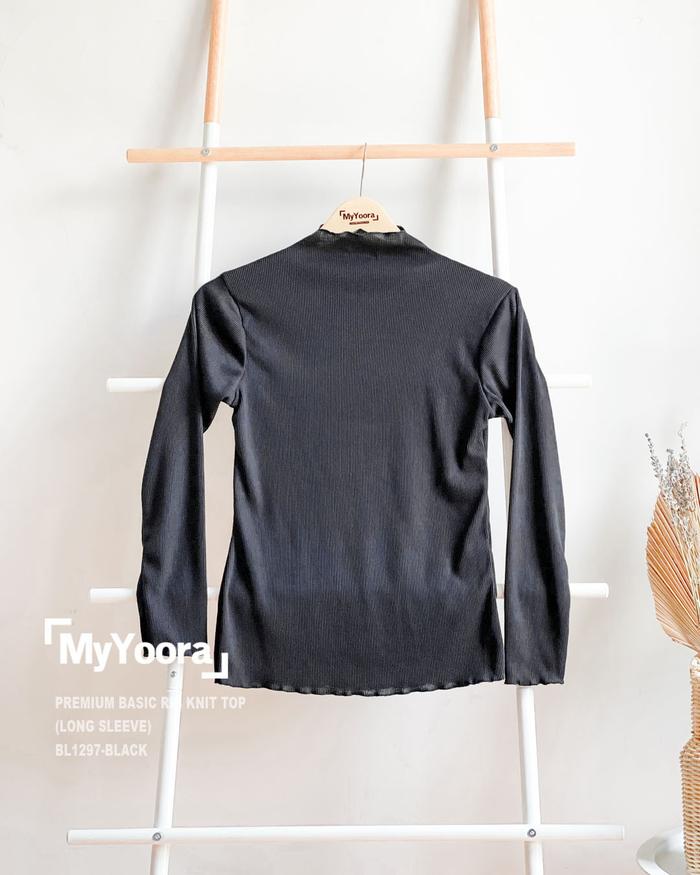 Gambar MyYoora Basic Turtleneck Rib Knit Top Atasan Manset Wanita X 3DogiLucu G60 - Black, HUMAN-M dari MyYoora Shop undefined Tokopedia